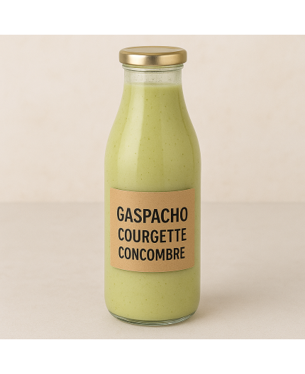 GASPACHO COURGETTE CONCOMBRE BIO  - DESCLICS PAYSAN, LE GOÛT DU BIO SOLIDAIRE PRÈS DE CHEZ VOUS